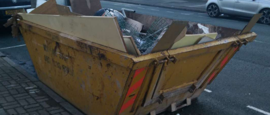 A skip filled with waste