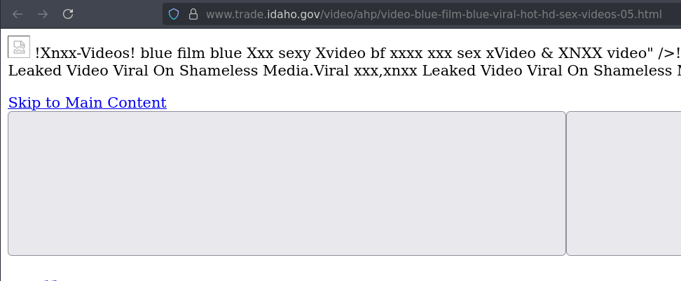 raw text and broken images on the Idaho trade website
