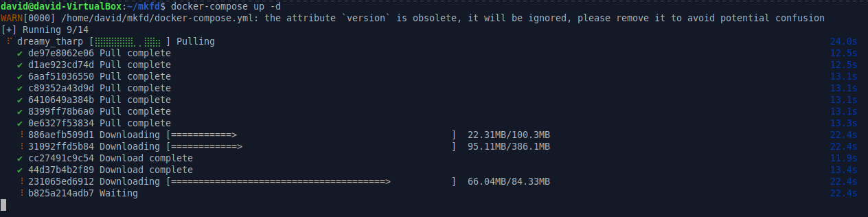 docker compose pulling images for mkfd
