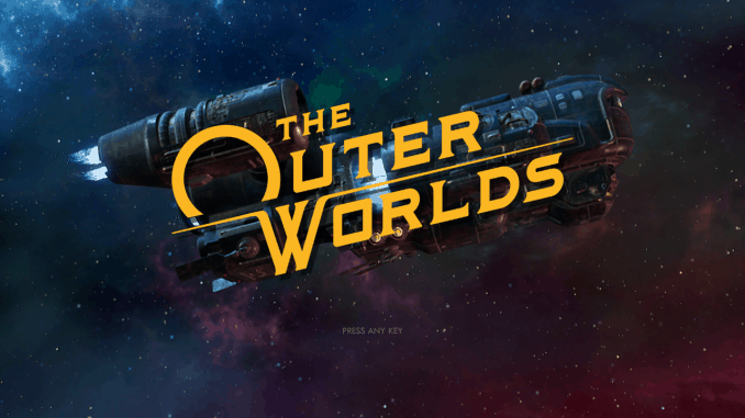 The outer worlds title screen
