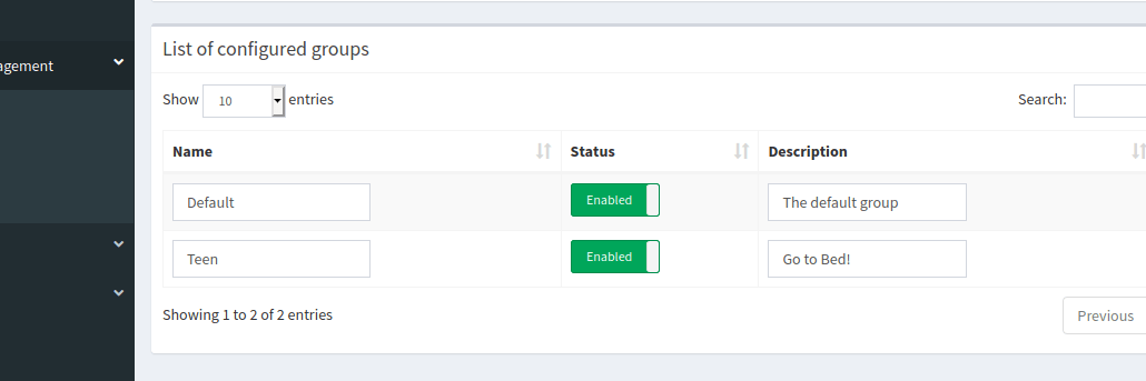 Pihole configuration interface