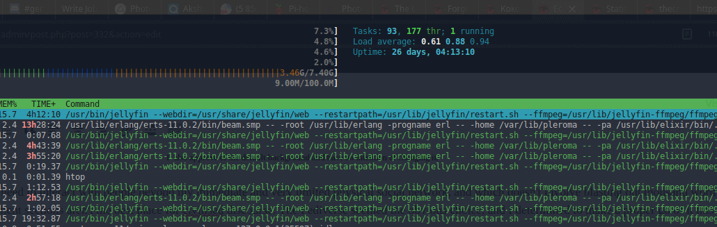 htop running in a terminal