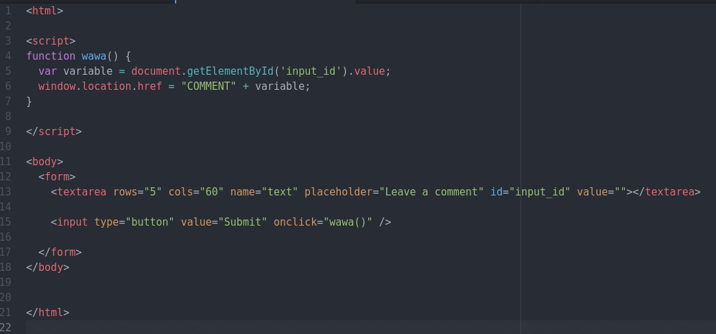 Code being edited in Atom