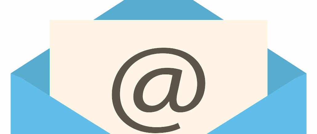 A stylised email emerging from an envelope