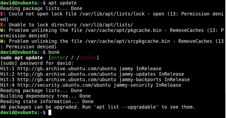 Correcting a permissions error using an alias