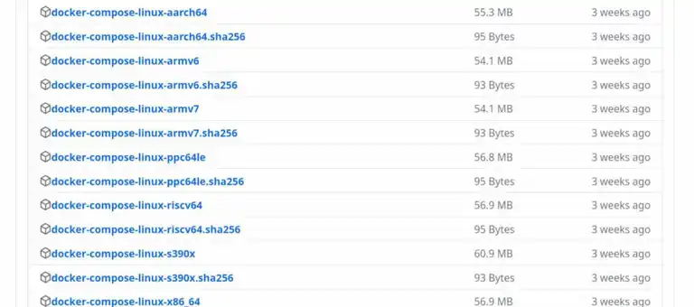 Docker-copose releases page on GitHub