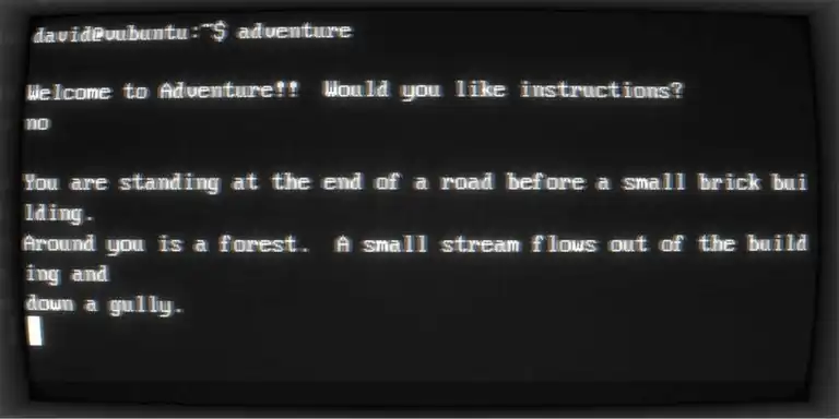 Colossal Cave Adventure running in Cool Retro Term