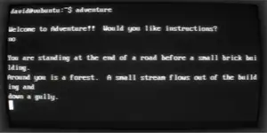 Colossal Cave Adventure running in Cool Retro Term