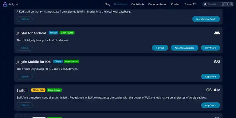 A selection of Jellyfin app repositories