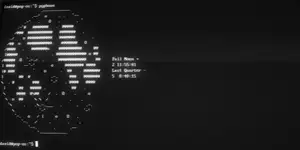 Cool Retro Term rendering of a moon in Pyphoon