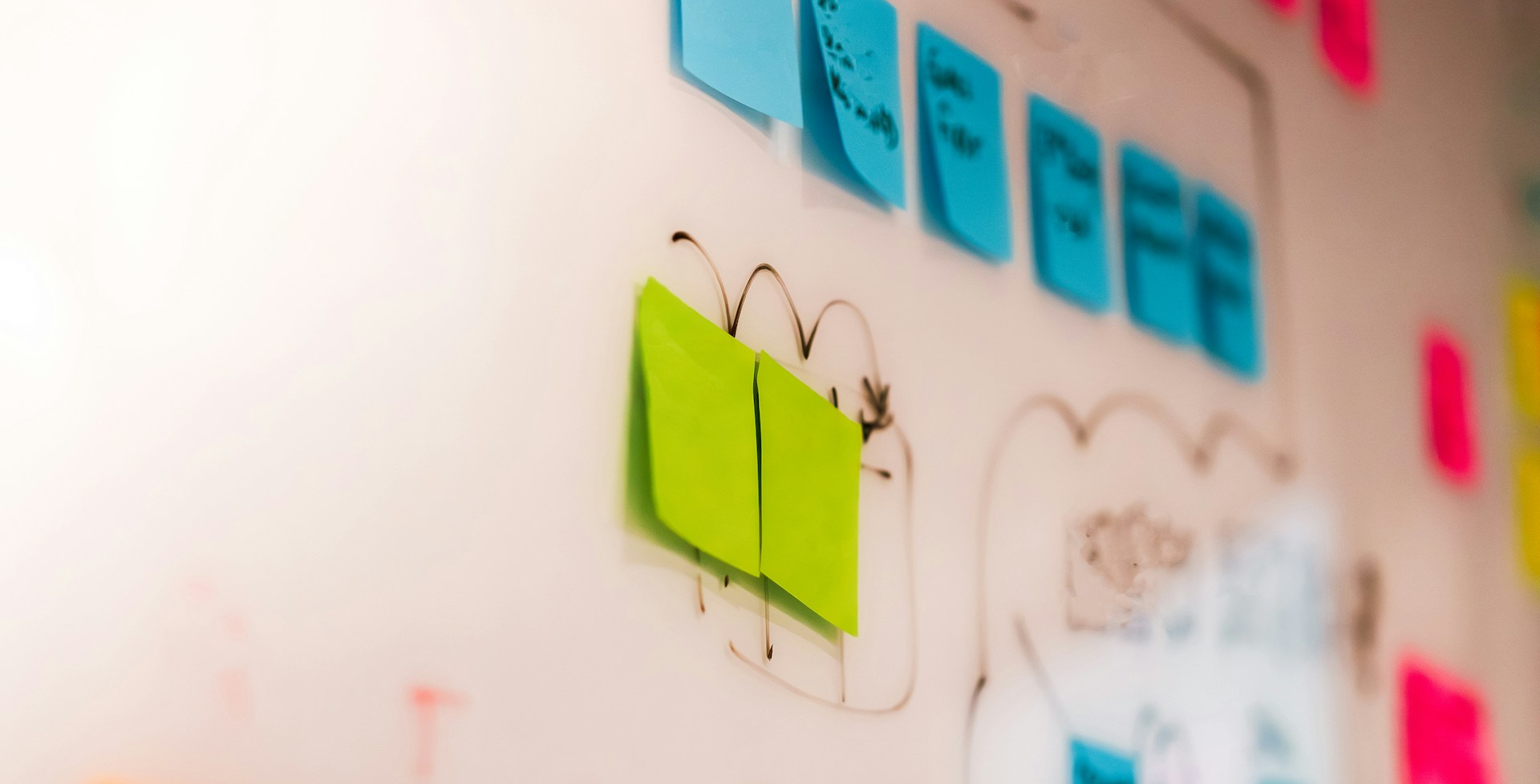 post-it notes in day-glo colours