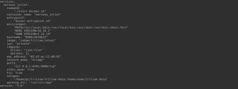 Docker Compose file for trilium
