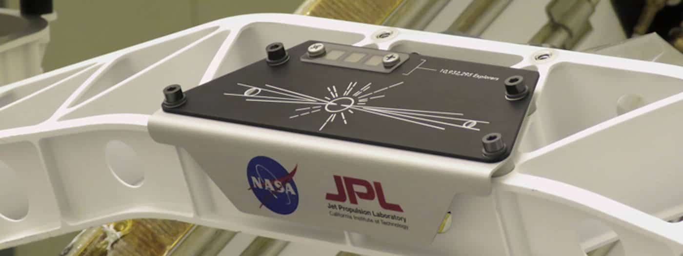 A plaque on the mars rover